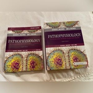 Pathophysiology Textbook along with Study Guide.
